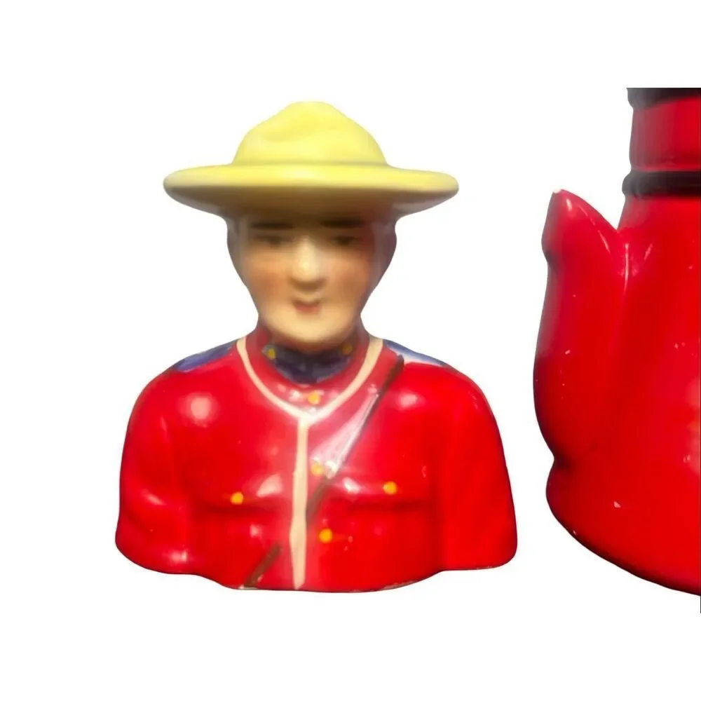 Vintage 1950’s Royal Canadian Mounted Police Salt and Pepper Shakers
